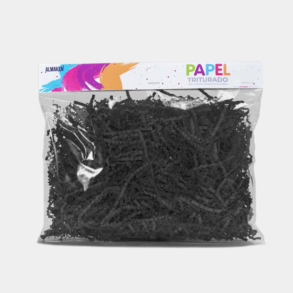 PAPEL TRITURADO, BOLSA DE 40 GRAMOS, NEGRO