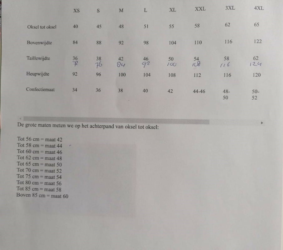 KLEDING MAAT BEREKENEN Angels Wings