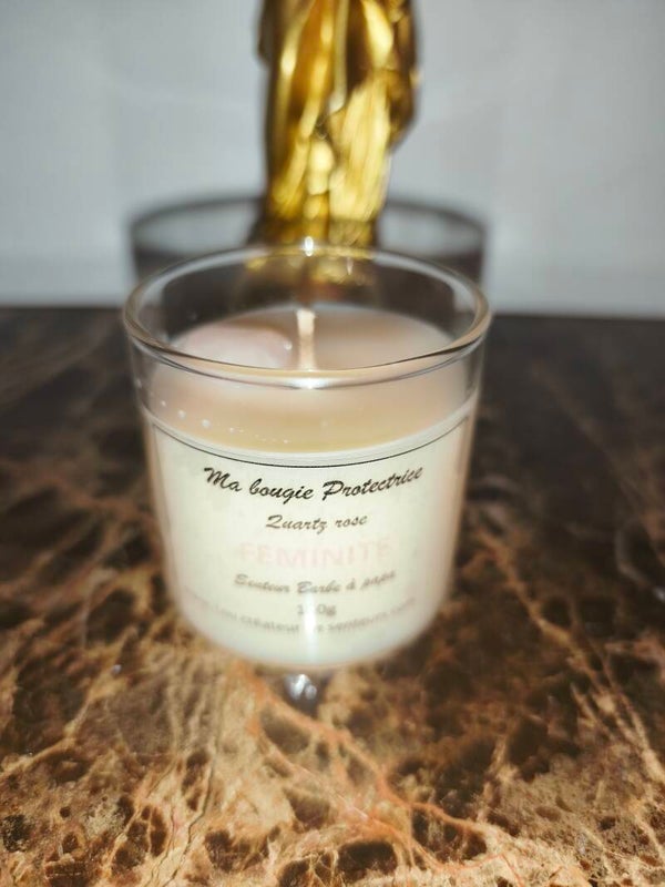 Ma bougie protectrice. Quartz rose