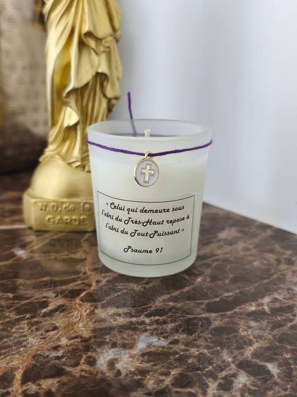 Bougie parfumée avec Psaume biblique