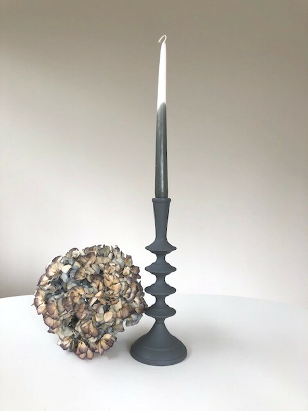 Staalblauwe kandelaar Sofie