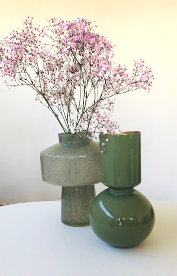 Groene vaas Ana met gouden binnenkant