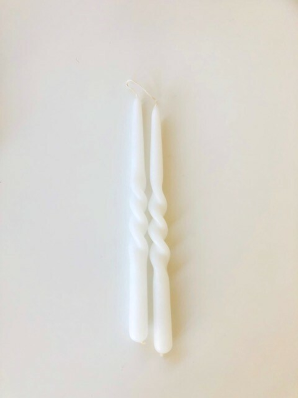 Twist candle - White      (per 2)