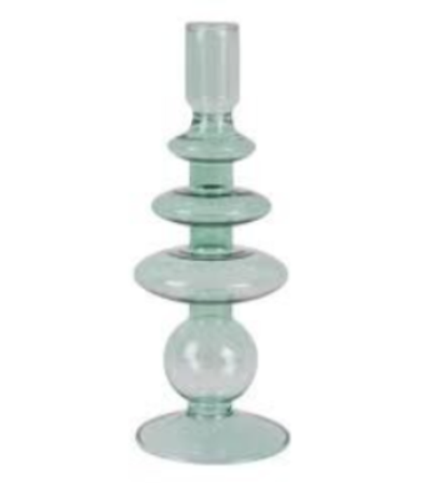 Glazen kandelaar groen_rings
