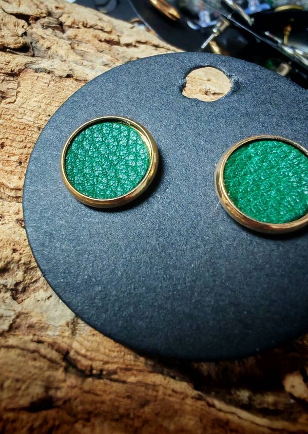 Boucles d'oreilles puces tissus vintages