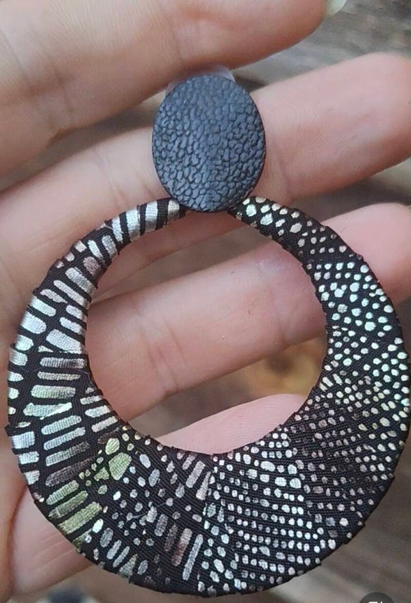 Créoles python bronze et vert