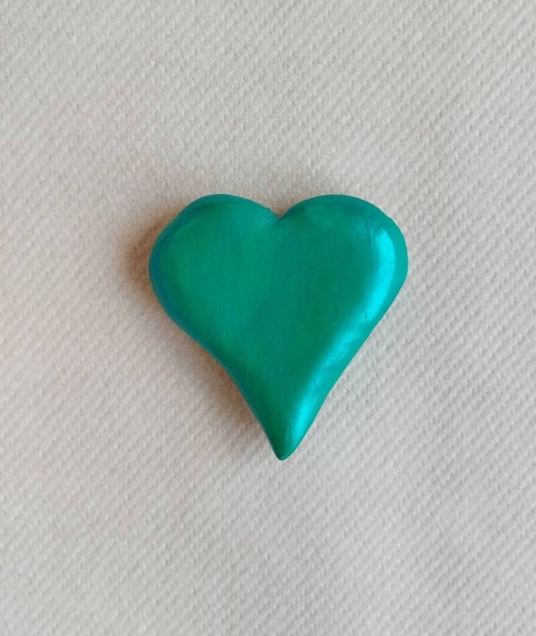 Magnet coeur bleu irisé