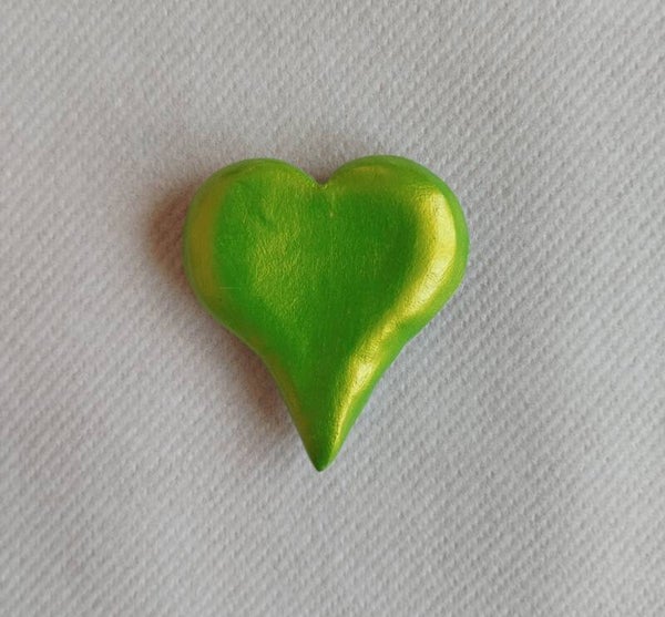Magnet coeur vert irisé