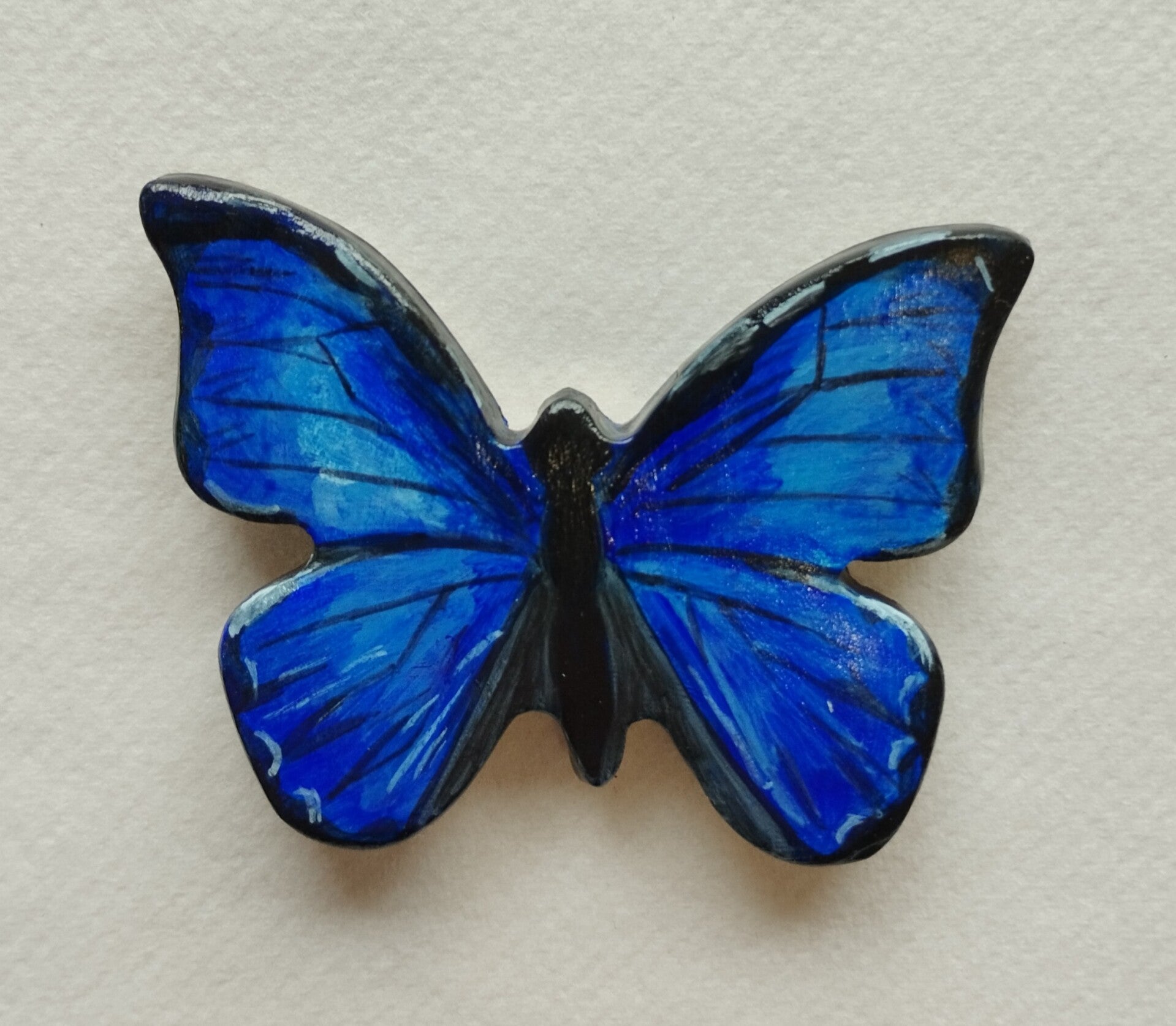 Magnet papillon bleu et noir