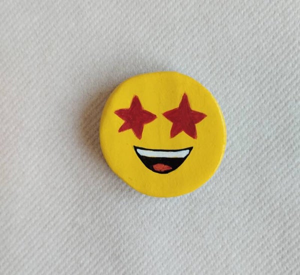 Magnet smiley yeux étoiles