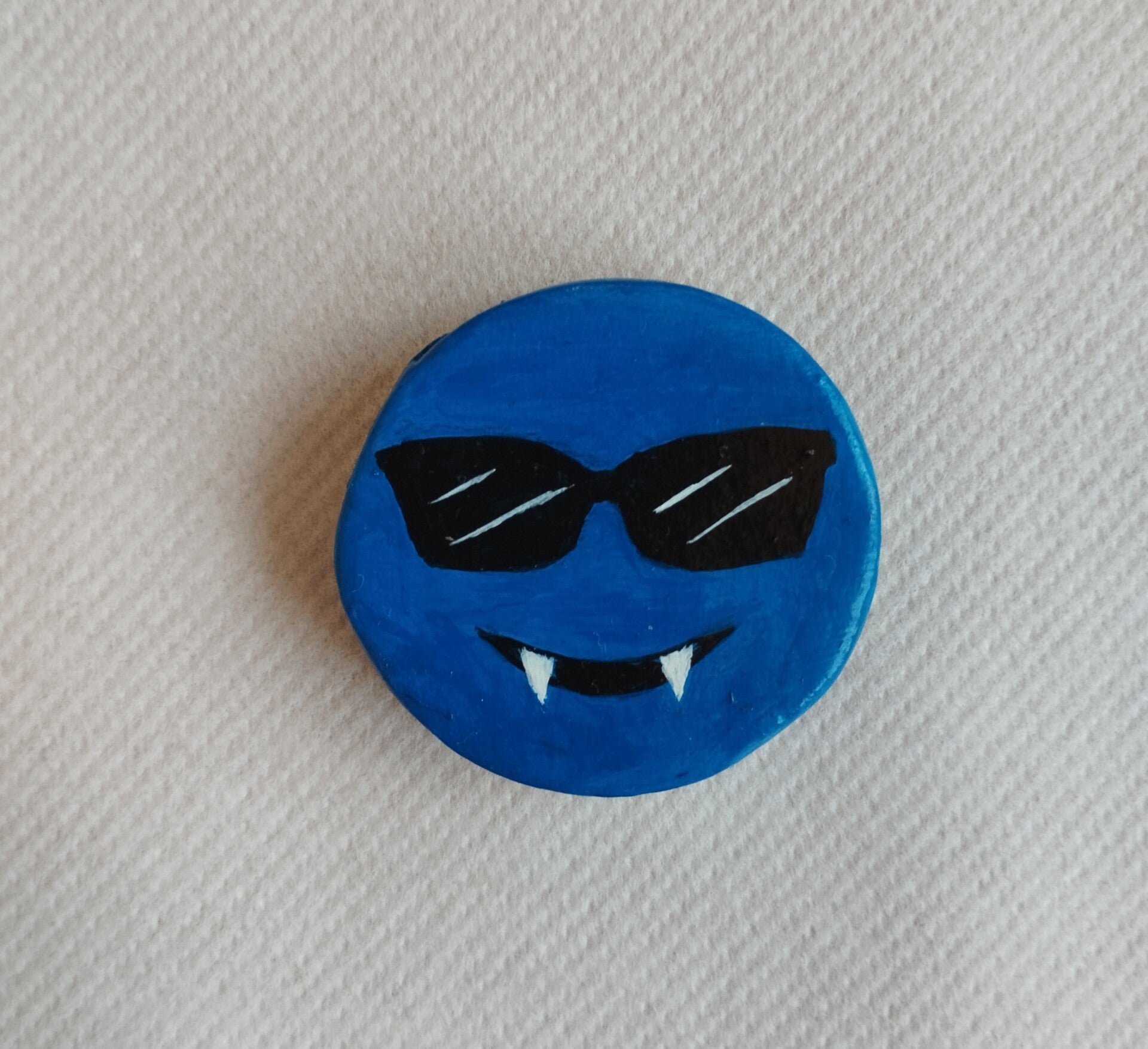 Magnet smiley vampire bleu
