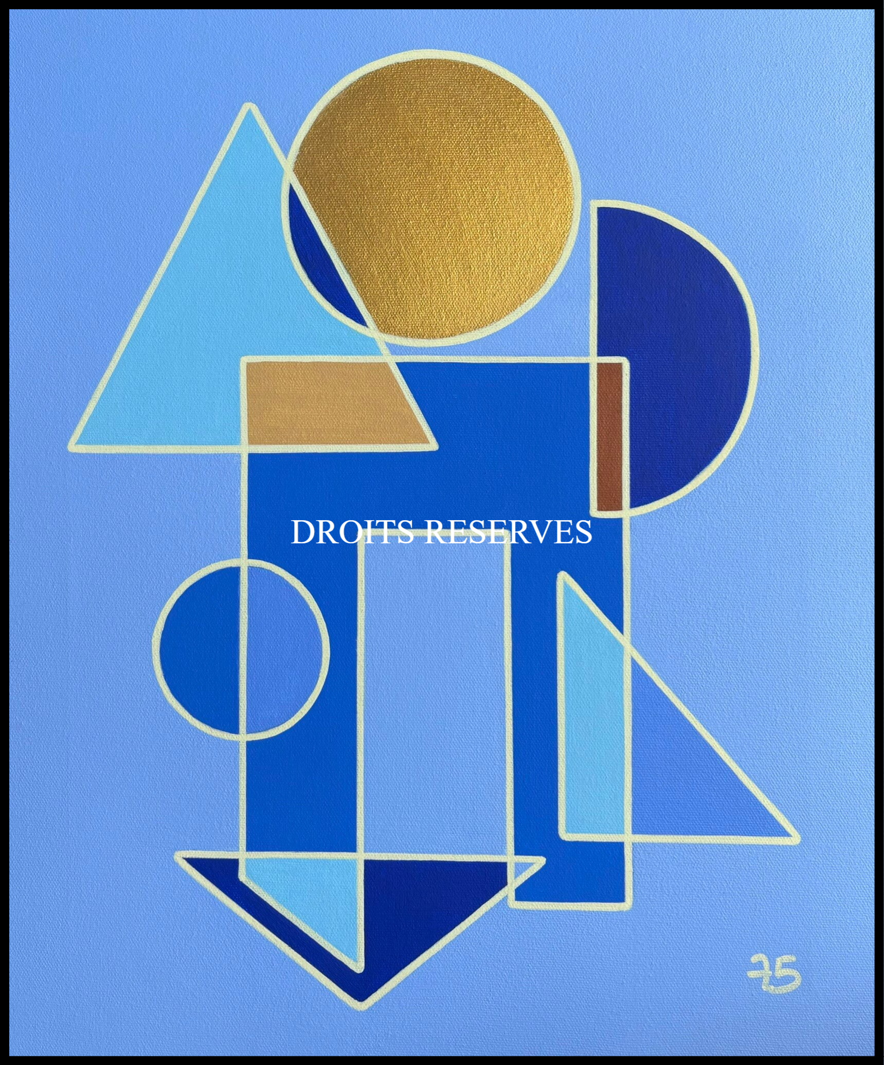 Ge75 Tableau abstrait bleu ciel