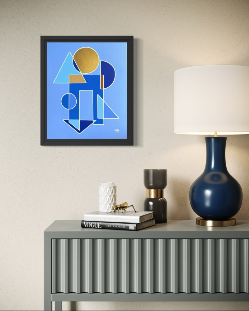 Ge75 Tableau abstrait bleu ciel