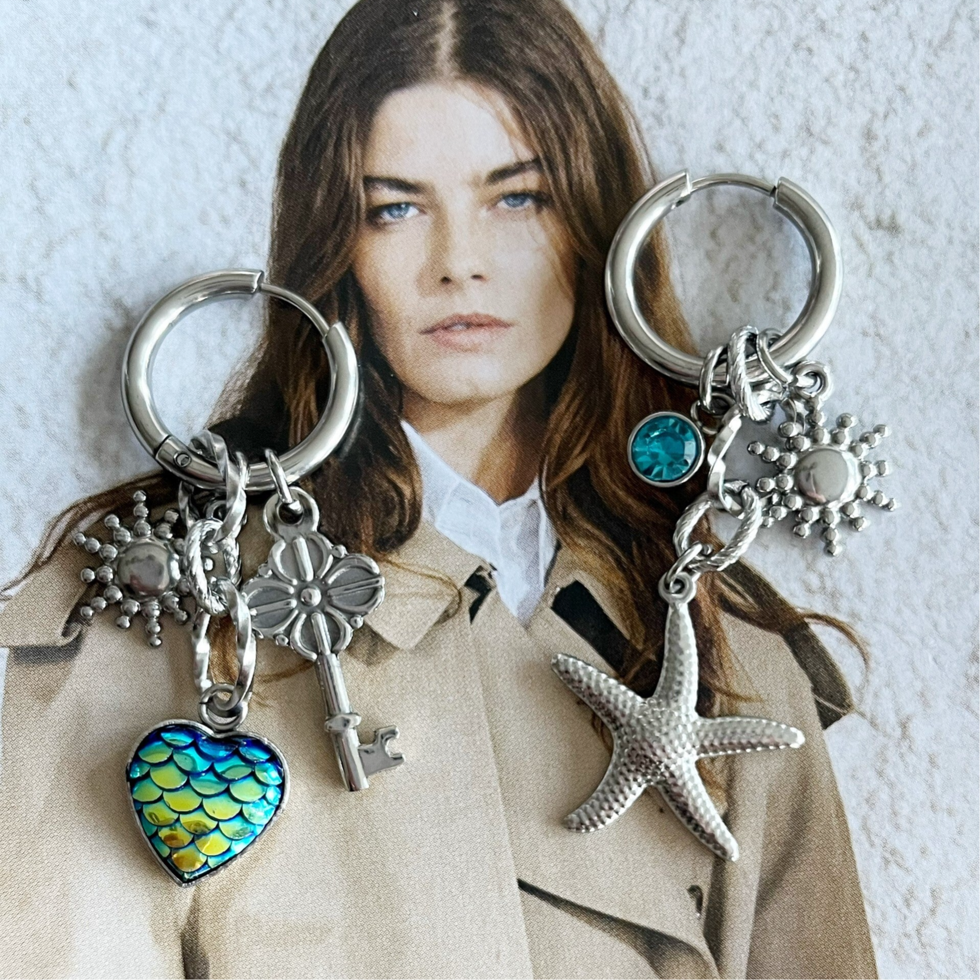 Scuba earrings silver