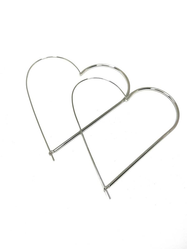 Great heart earrings silver