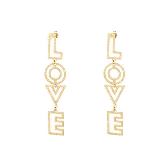 Love earrings gold