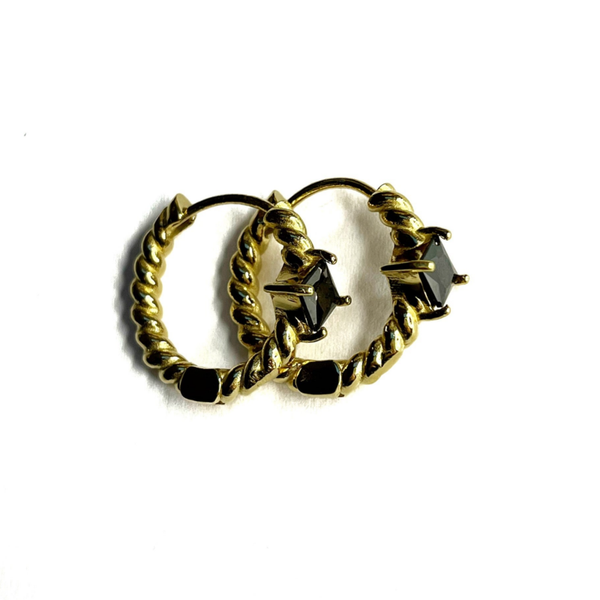 Last night earrings gold/black
