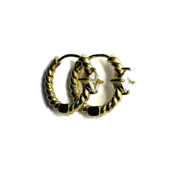 Last night earrings gold/white