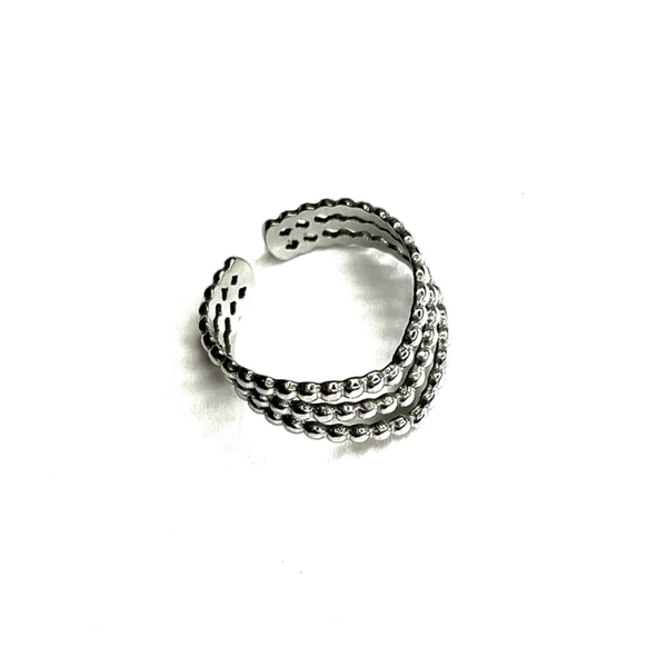 V ring silver