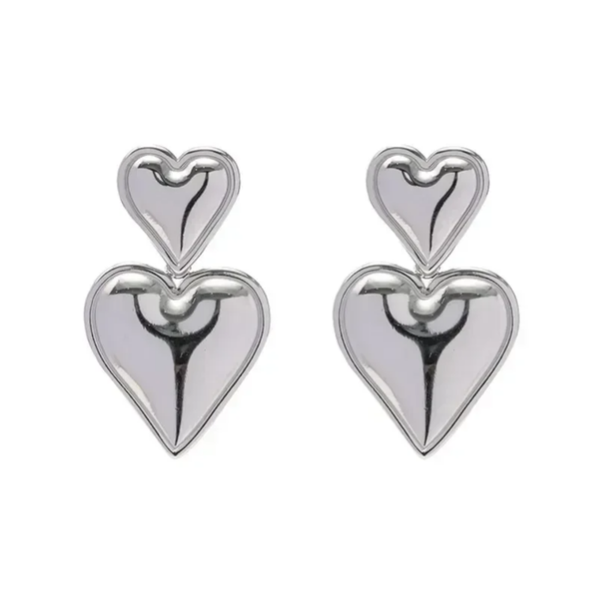 Silver love earrings