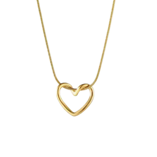 Open love necklace gold