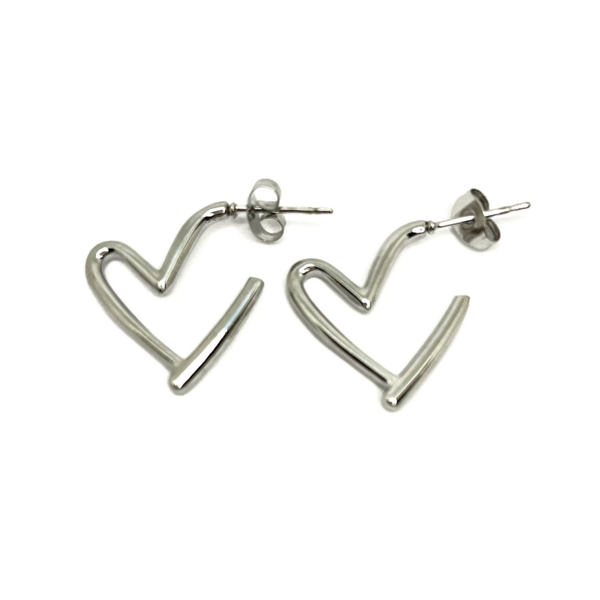 Love lines earrings silver
