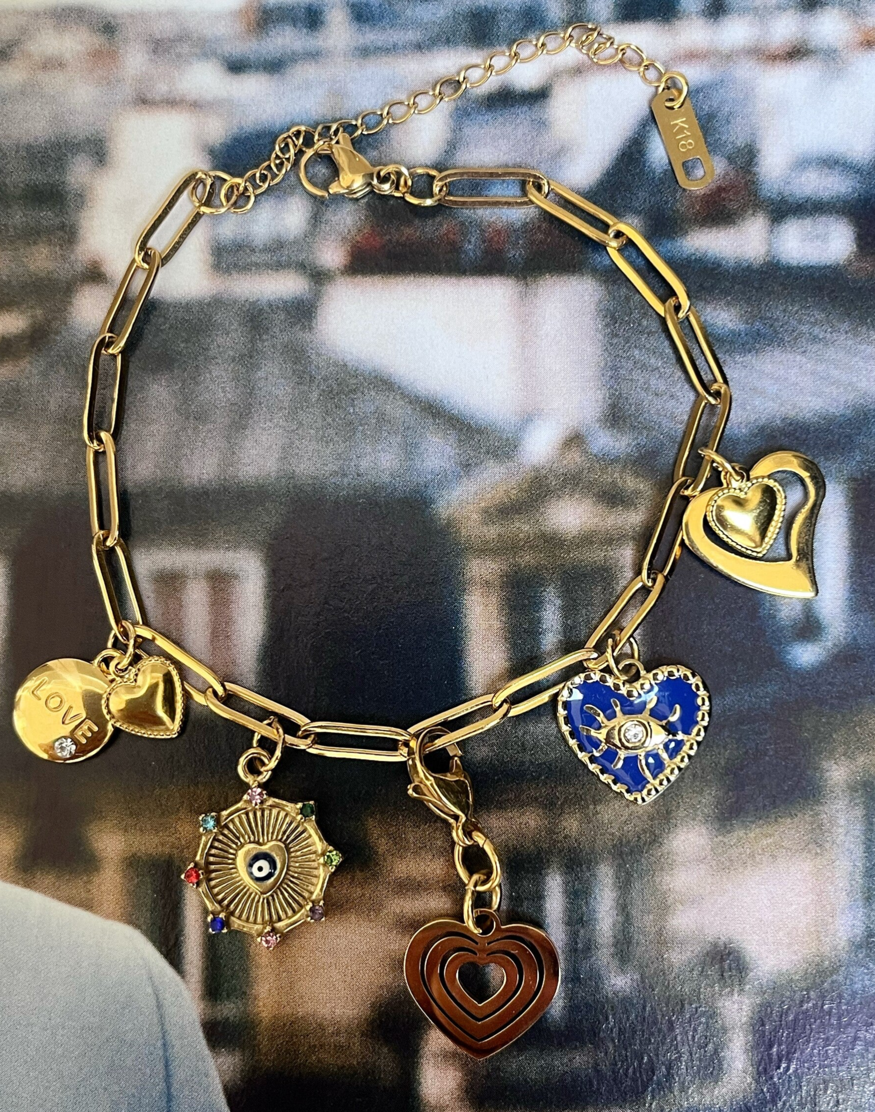 Capri blue bracelet gold