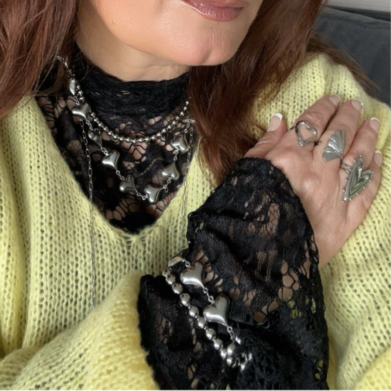 Chunky love necklace silver