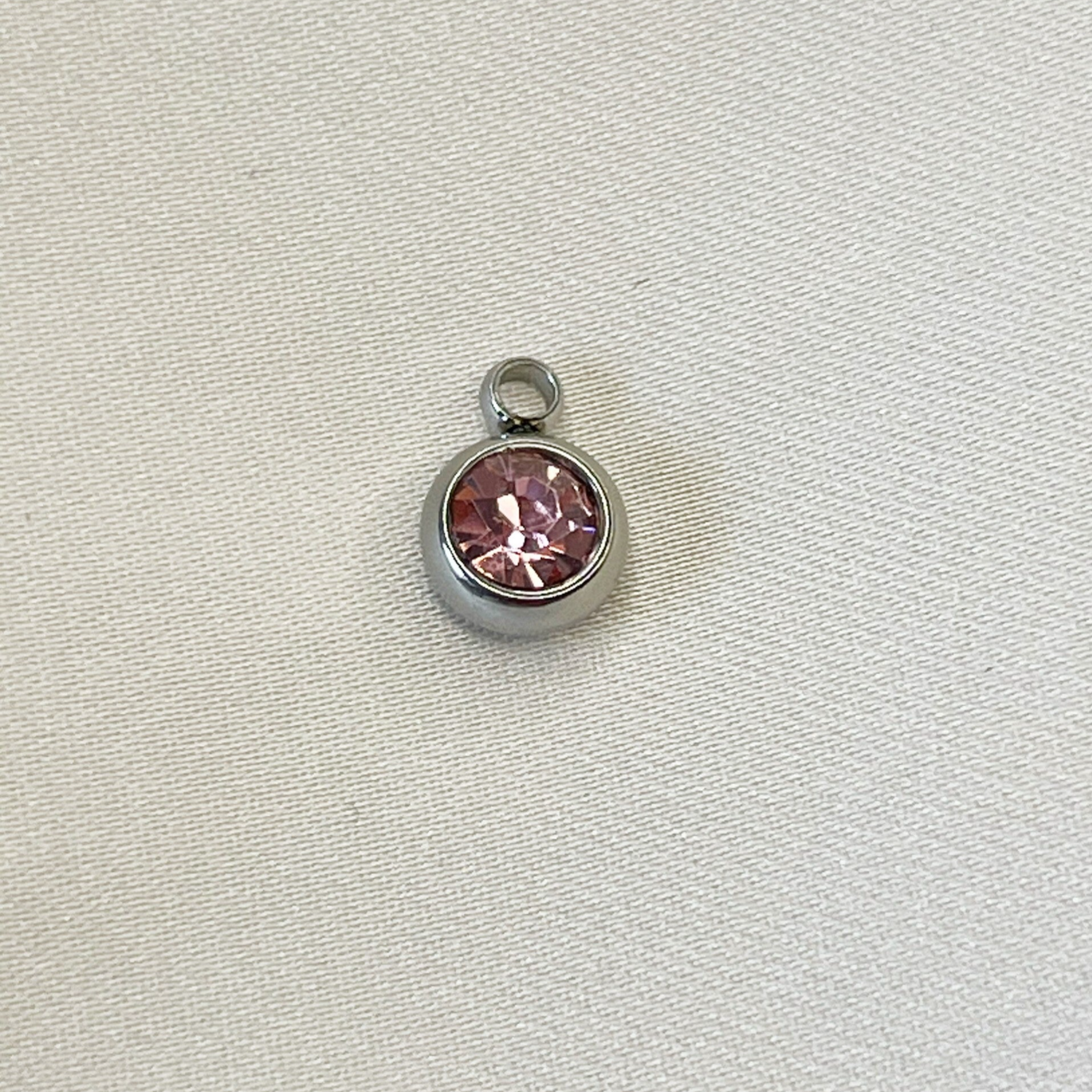 Zirkoon steen roze zilver