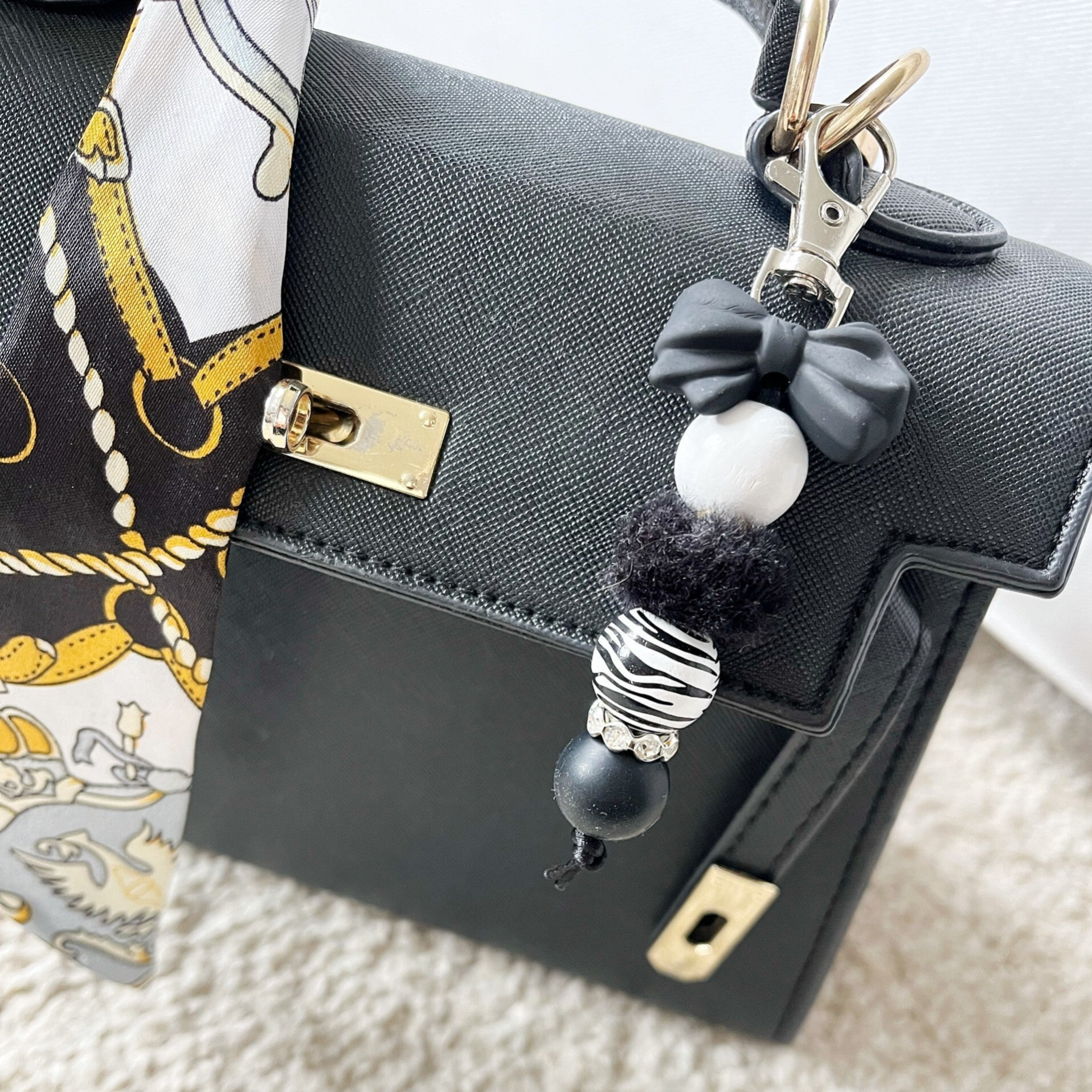 Black bow phone/ bag strap