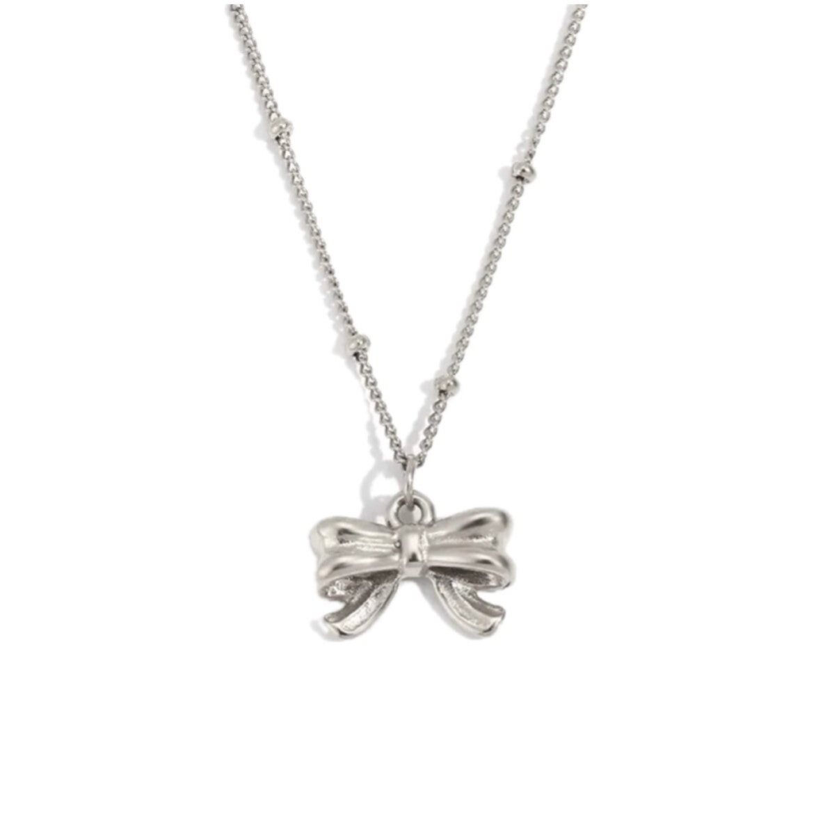 Bow necklace silver
