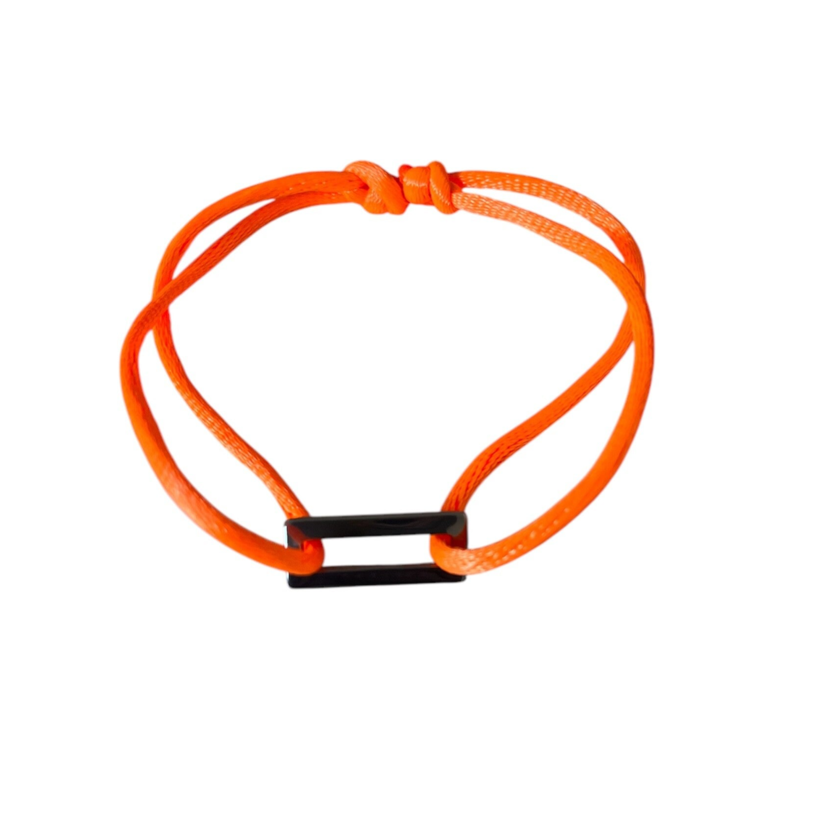 Satin square bracelet orange/silver