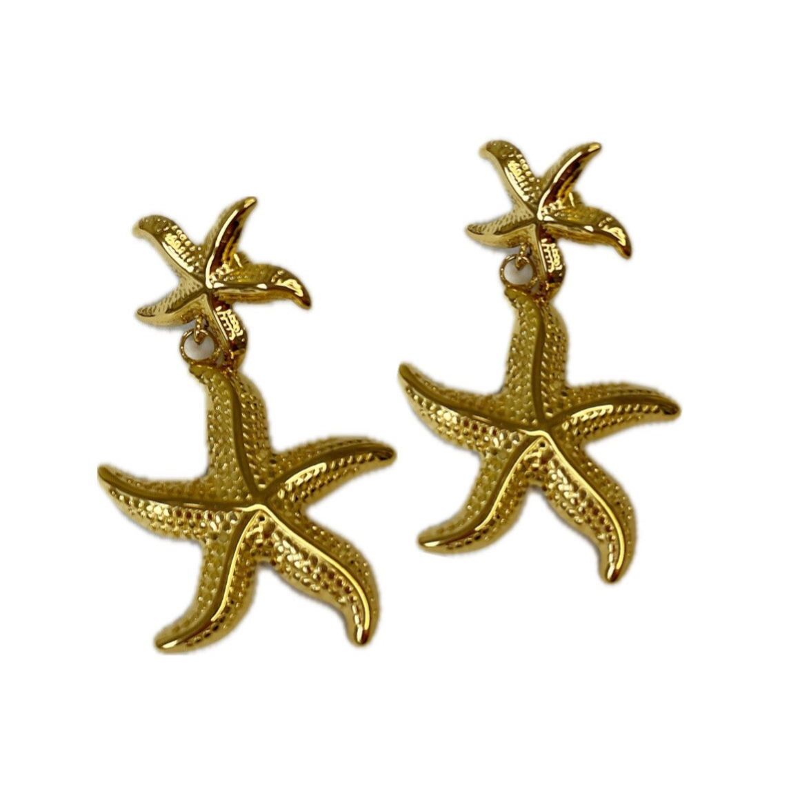 Starfish earrings gold