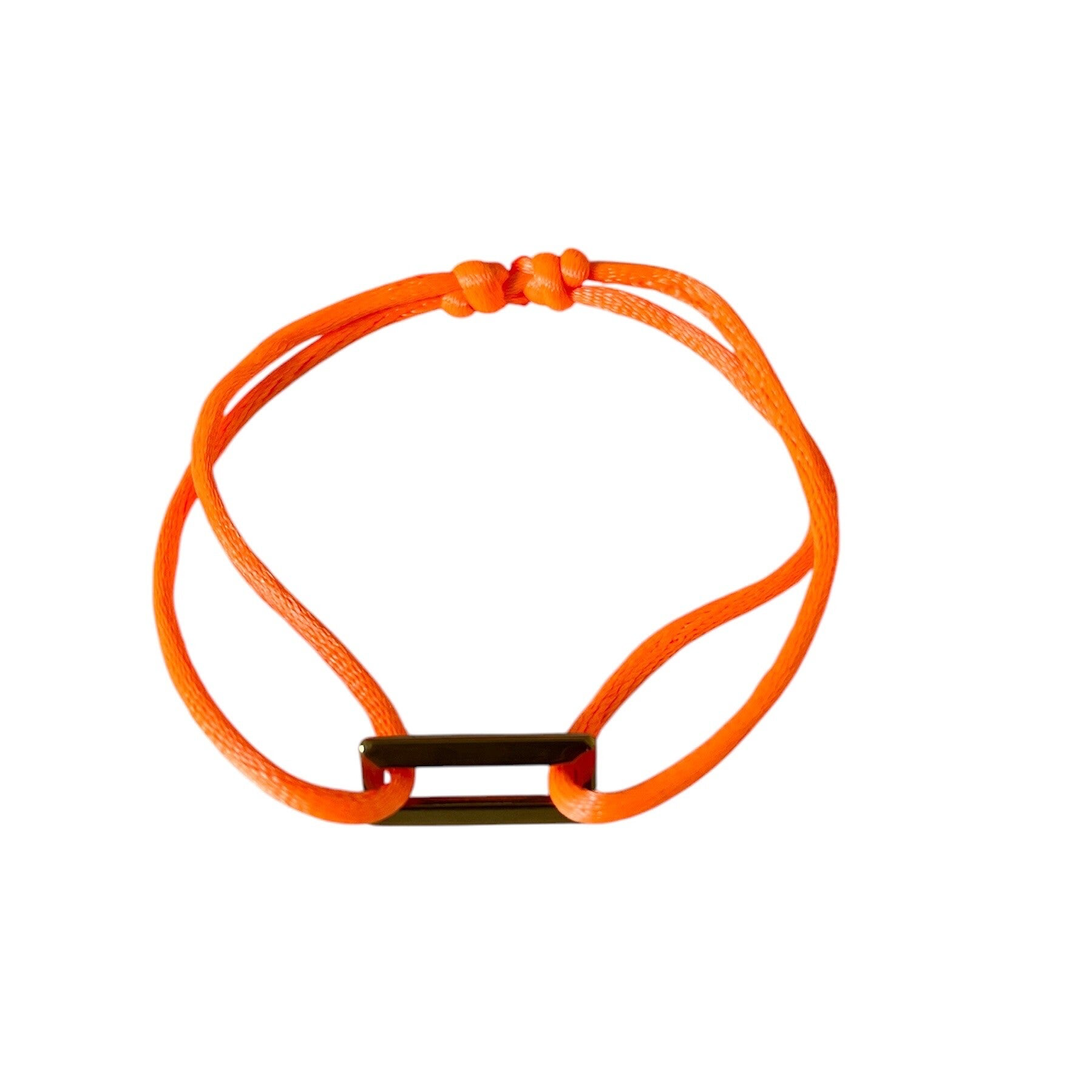 Satin square bracelet orange/gold