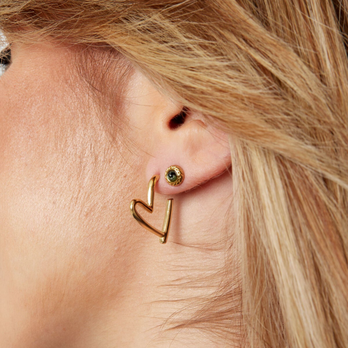 Love lines earrings gold