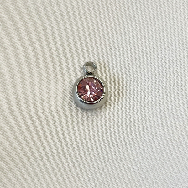 Zirkoon steen roze zilver