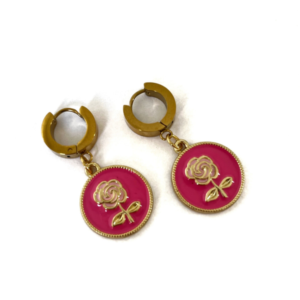 Pink lemonade earrings gold
