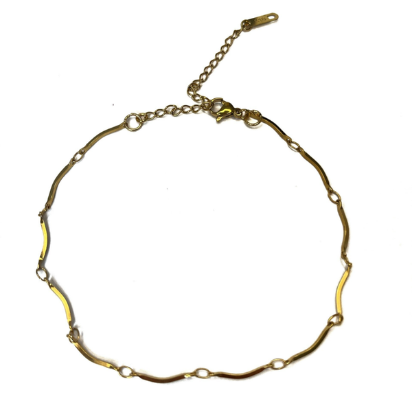 Tan lines ankle bracelet gold