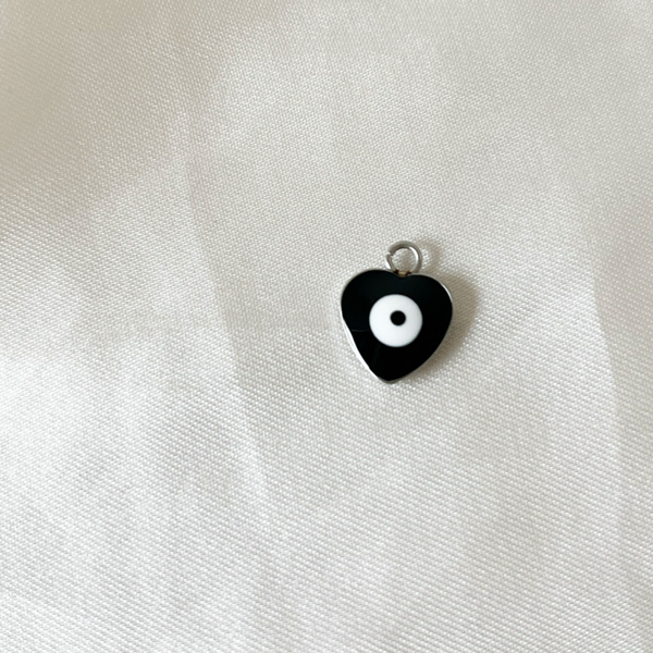 Hart bedel zwart wit zilver