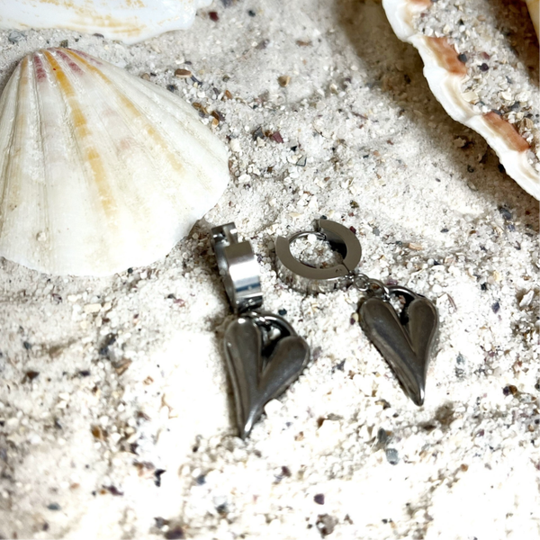 Beach lover earrings silver