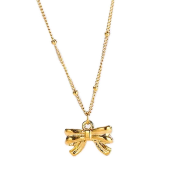 Bow necklace gold
