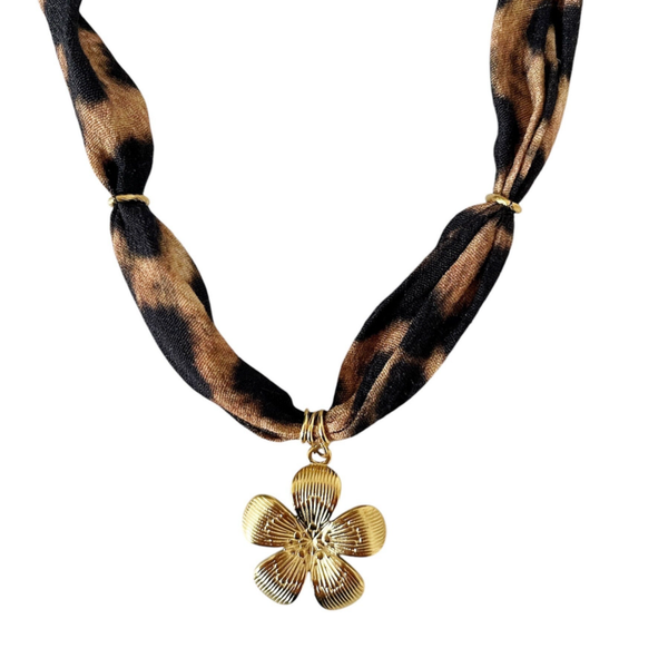 Leopard bandana necklace gold