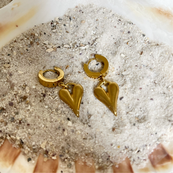 Beach lover earrings gold