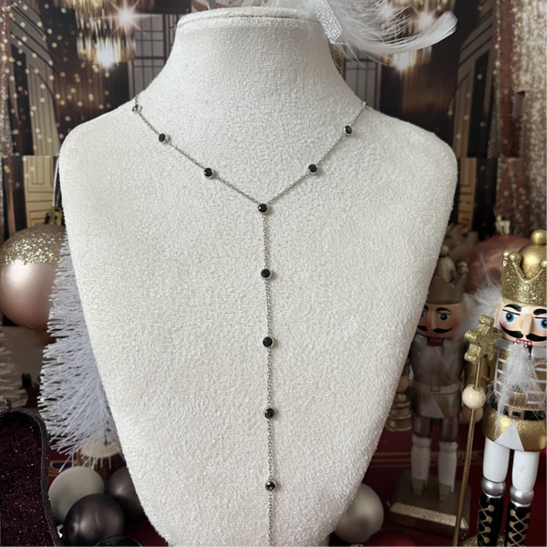 Teddy necklace silver/black