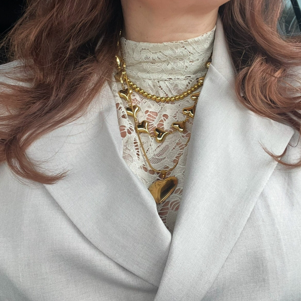 Ball chain necklace gold