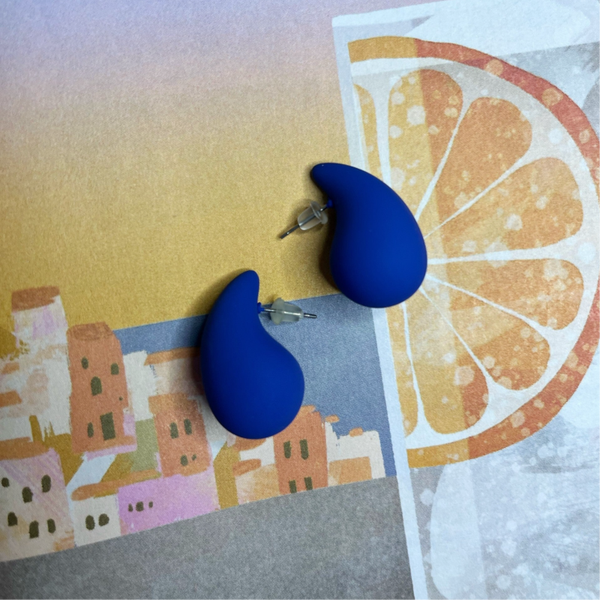 Hailey earrings matt blue