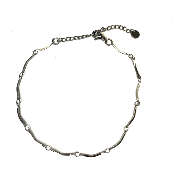 Tan lines ankle bracelet silver