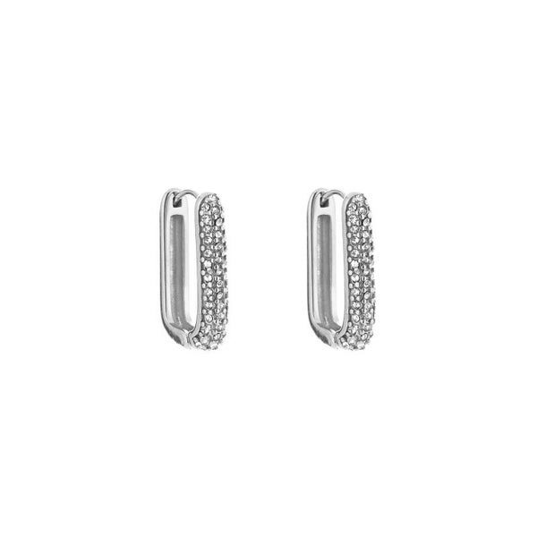 Classic diamond earrings silver