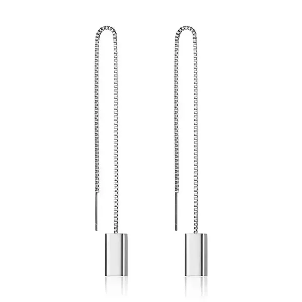 Solid line earrings silver