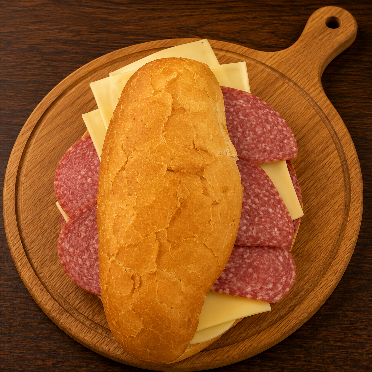 Turks brood met salami en kaas